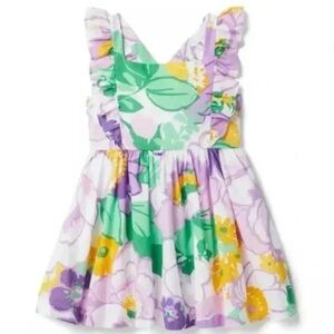 Janie and Jack Lavender, Green & Yellow Floral Ruffle Sundress